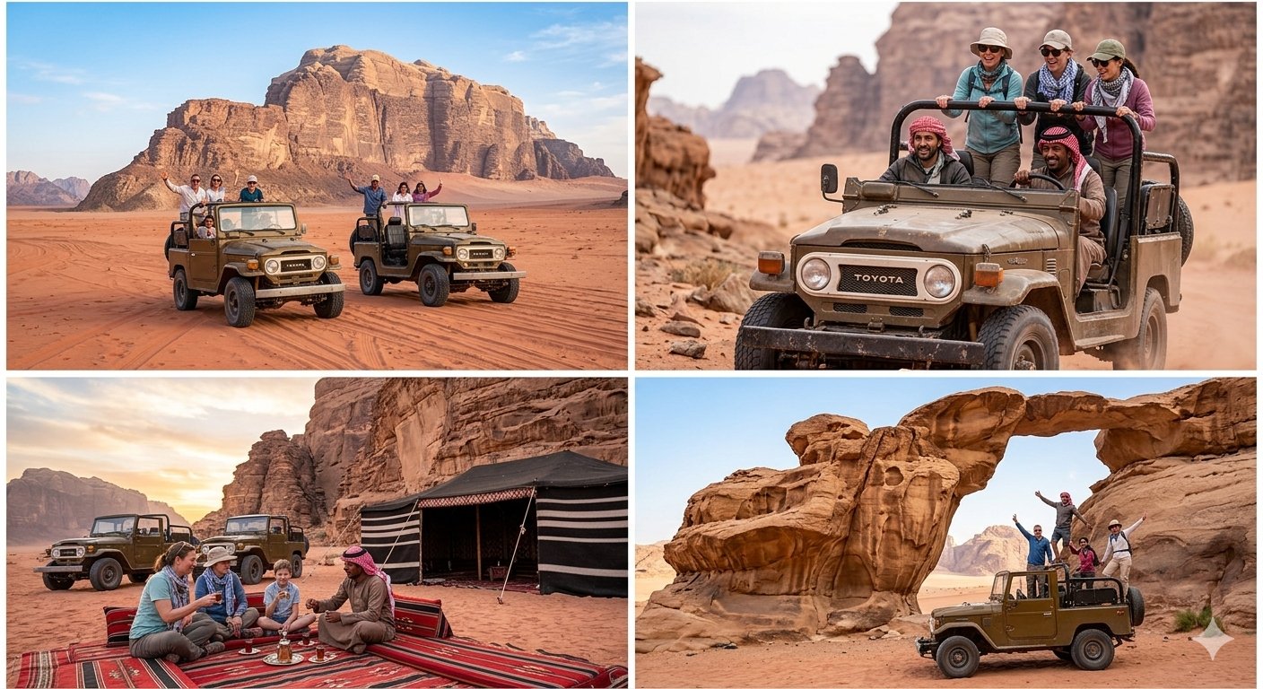 Wadi Rum: Jeep Tour with Overnight Stay and Meals