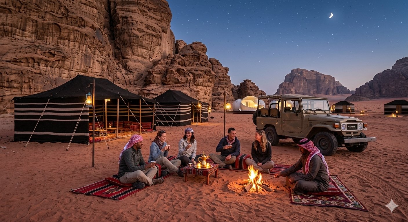 Wadi Rum: Jeep Tour with Overnight Stay and Meals